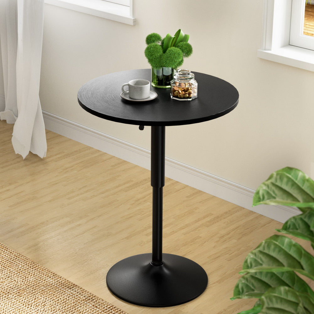 Artiss Bar Table Gas Lift Round Black