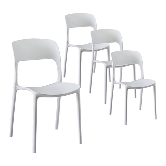 Gardeon 4PC Outdoor Dining Chairs Stackable PP Patio Chair Garden Furniture White