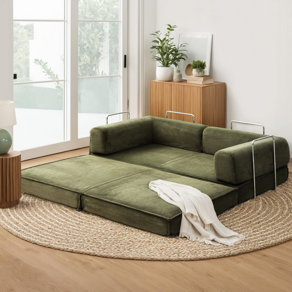 Artiss Convertible Folding Sofa Bed Green