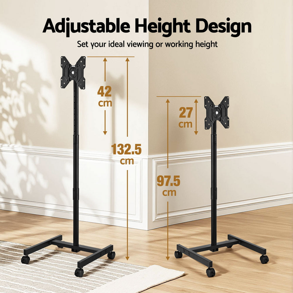 Artiss TV Stand 13-50" Universal Mobile Adjustable Height TV Stand with Wheels