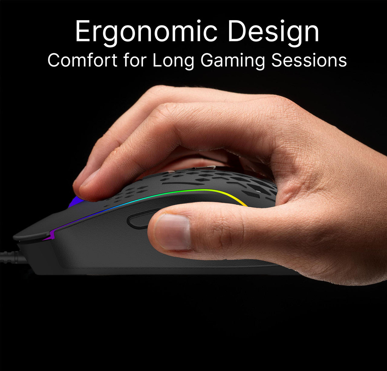 Laser RGB Lightweight Gaming Mouse - Black
