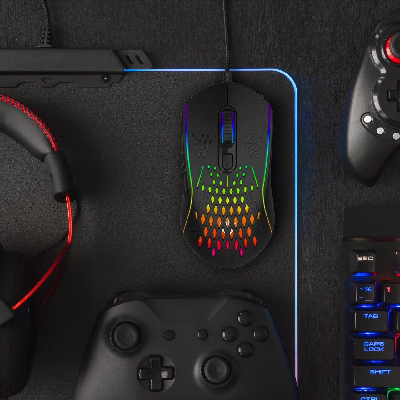 Laser RGB Lightweight Gaming Mouse - Black
