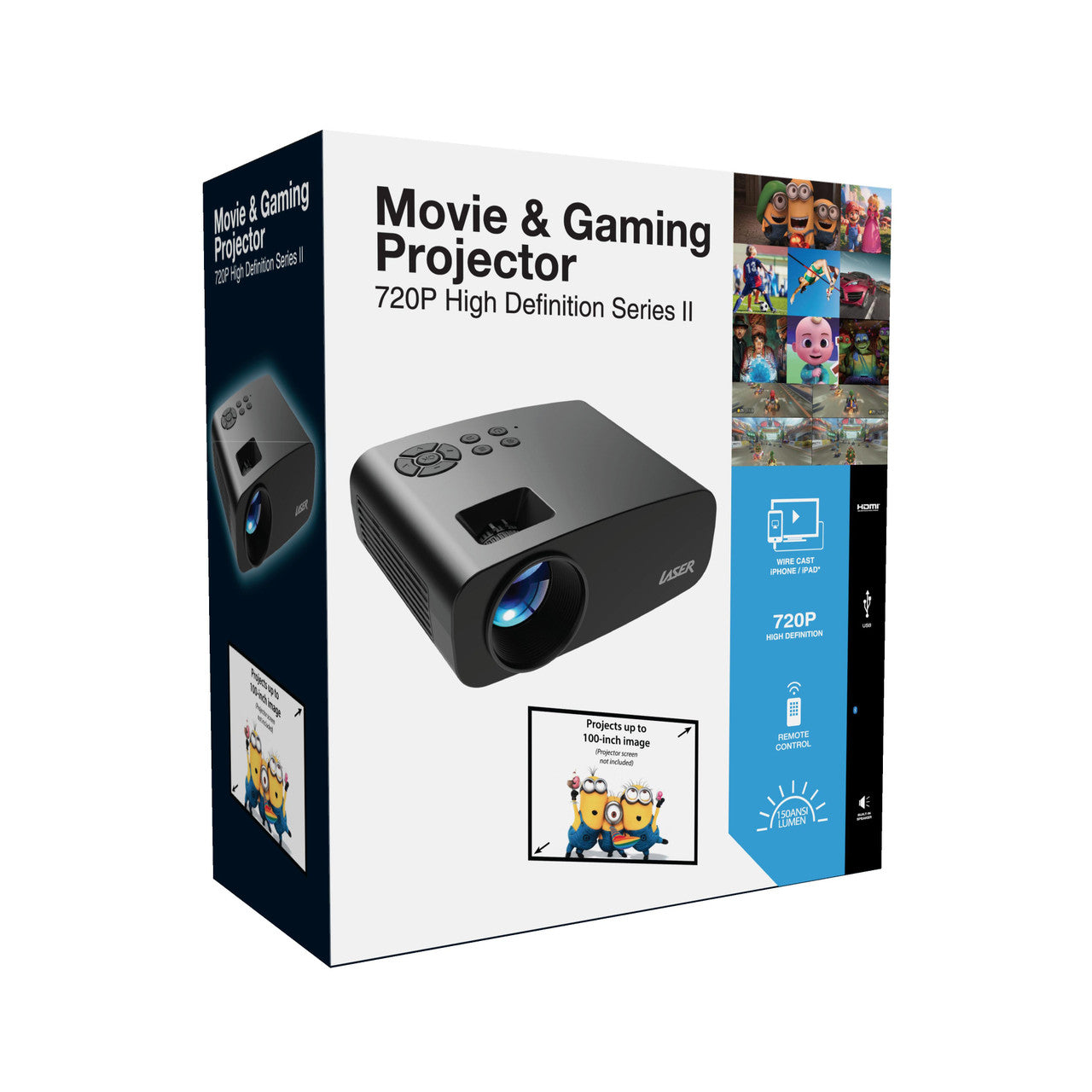 Laser Movie and Gaming Projector 150 ANSI LED