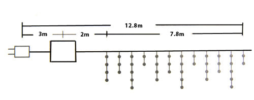 Samland 200 LED Memory Icicle Christmas Rope Light in White
