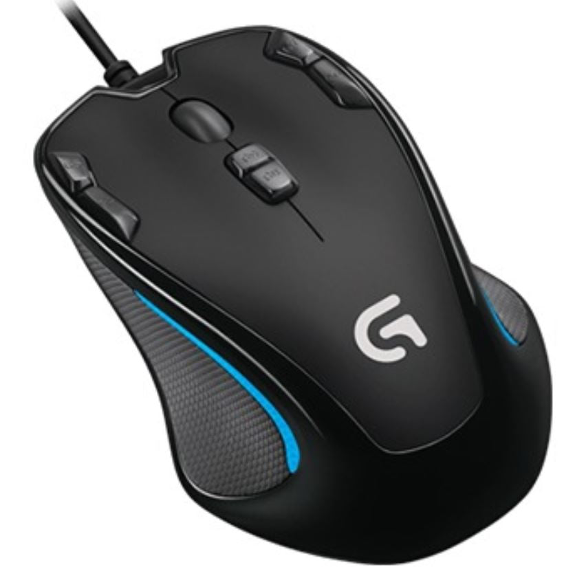 Logitech G300s Optical Ambidextrous USB Gaming Mouse 2500DPI 9 Programmable Buttons Onboard Memory 1ms Response Rate On-The-Fly DPI SwitchingLS