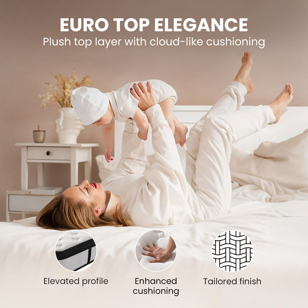 KINGSTON SLUMBER RelaxMax 31cm Single Mattress, Euro Top, 5-Zone, Pocket Spring, Knitted Fabric