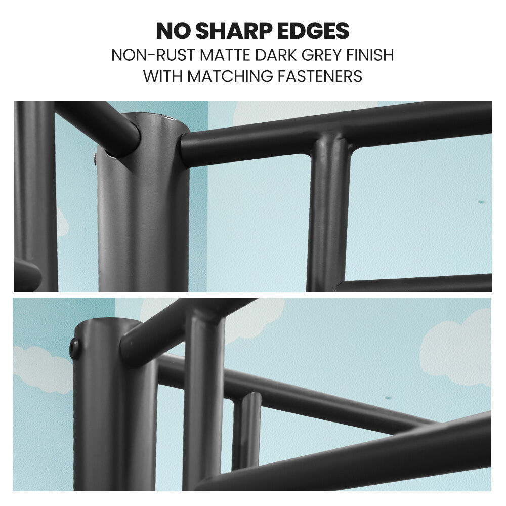 Kingston Slumber 2in1 Single Metal Bunk Bed Frame, with Modular Design, Dark Matte Grey