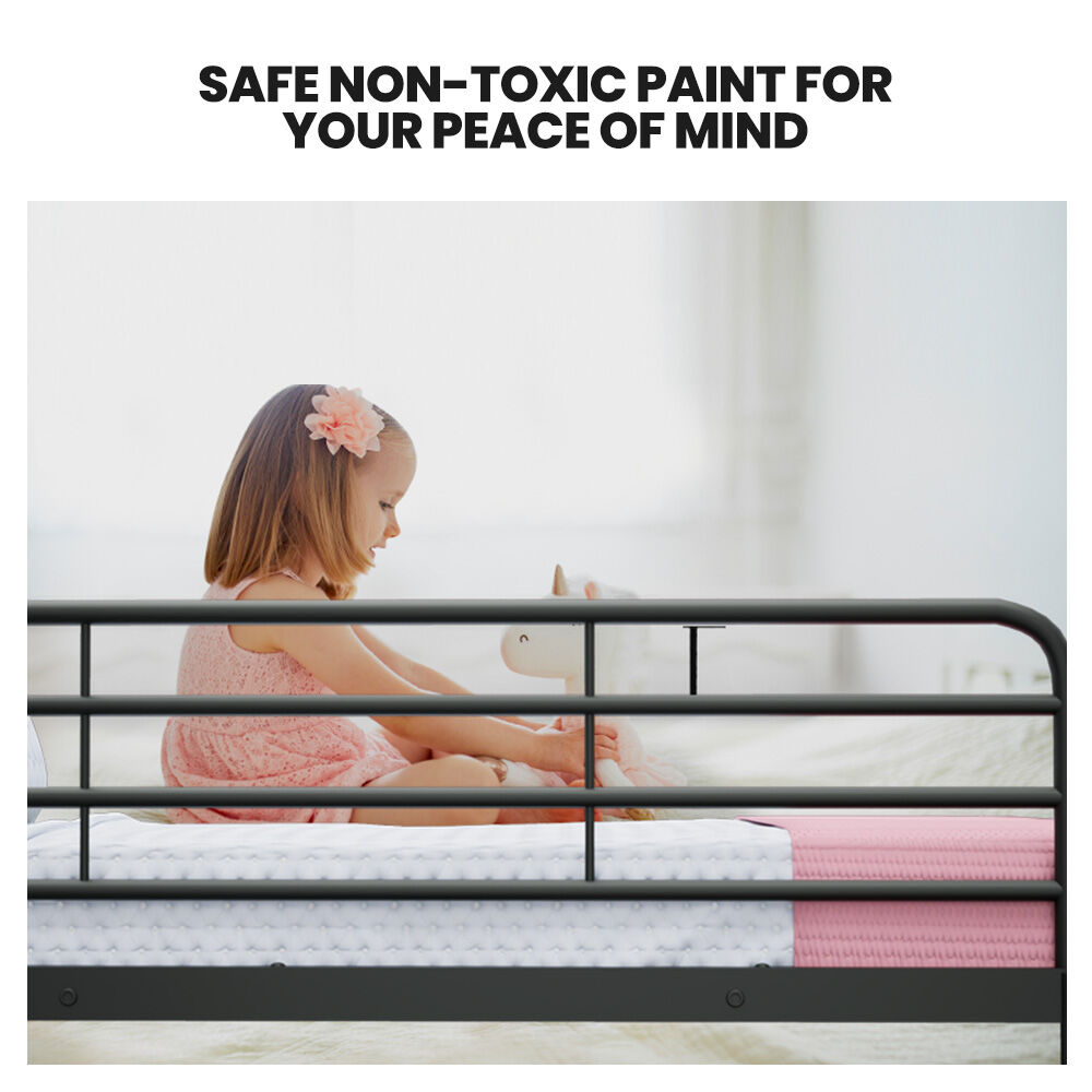 Kingston Slumber 2in1 Single Metal Bunk Bed Frame, with Modular Design, Dark Matte Grey