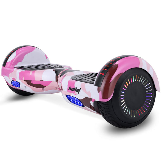 BULLET SX-2000 Hoverboard Scooter, 500W Brushless, Superior Self Balancing System, UL Certified, LED Lights, Pink Camo
