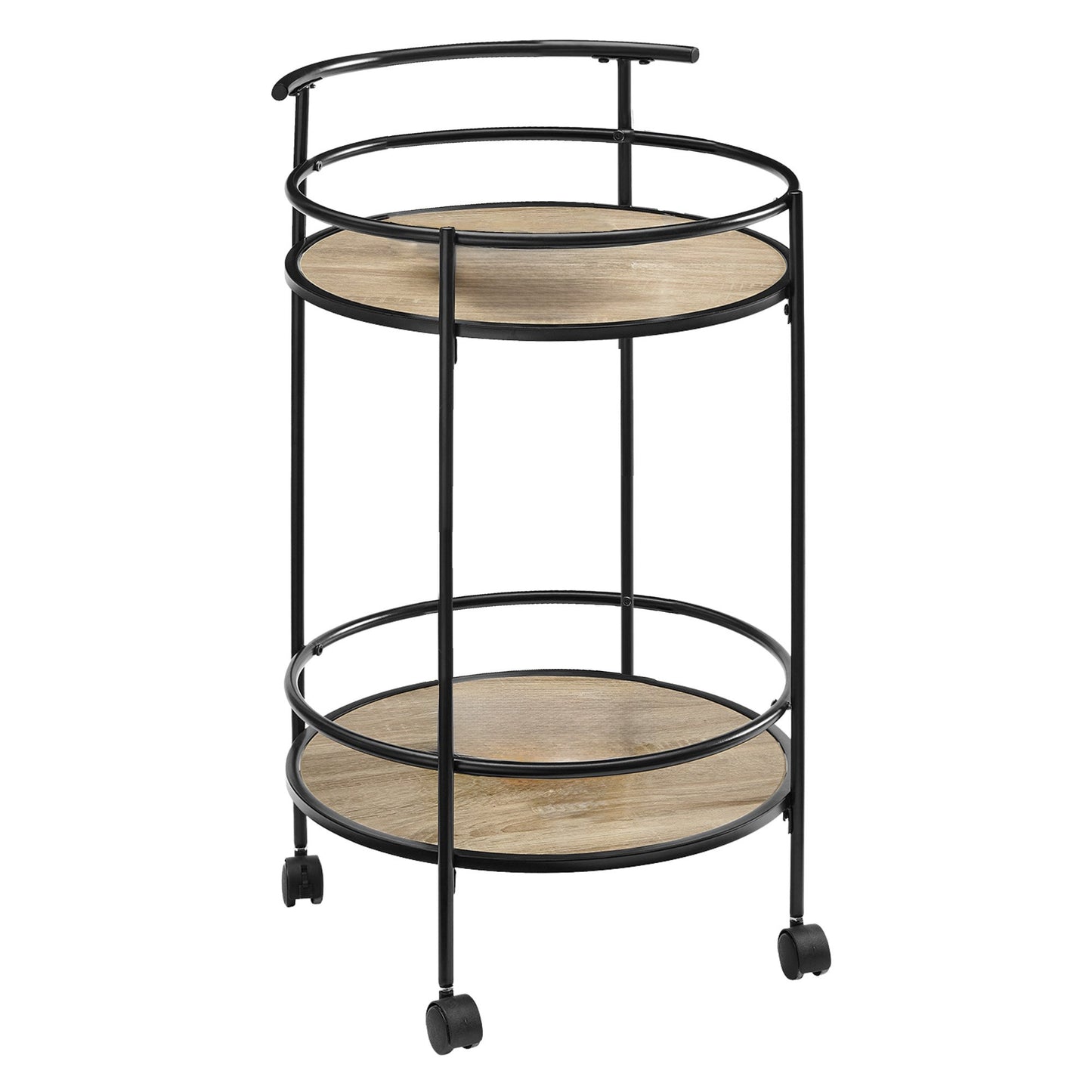 Sarantino Reno Mini Bar Cart Caddy in Grey Oak