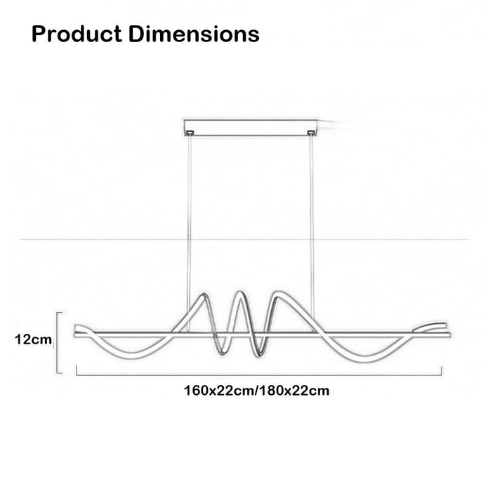 BAMDECOR A202 Modern LED Linear Pendant Lights with Dimmable LED (160cm/180cm-Gold) 1.5 Meters