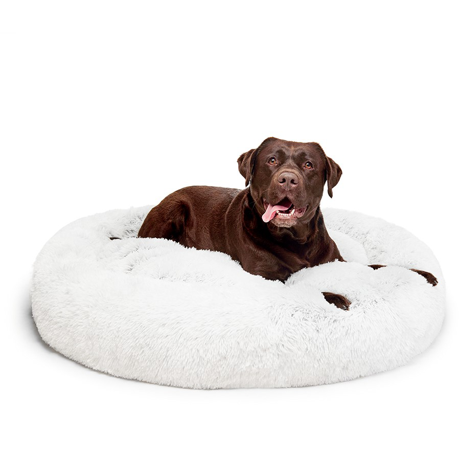 Fur King "Aussie" Calming Dog Bed - White - 115 CM - XL