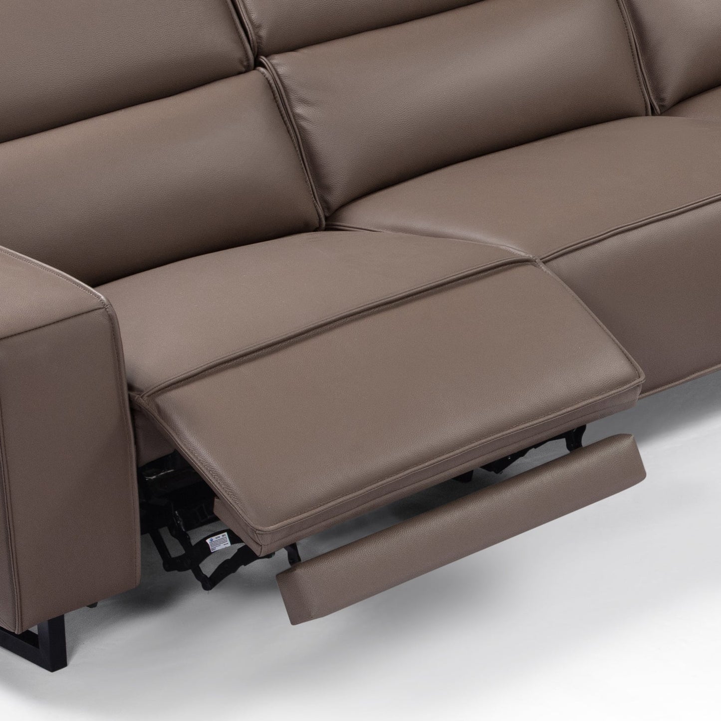 5 Seater Real Cow Leather Sofa with Power Recliner Adjustable Headrest Wooden Frame Corner Lounge