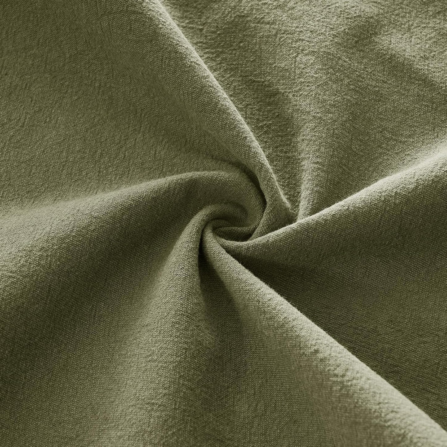 Linen Cushion Covers - 30% Linen 70% Cotton Blend, Soft & Breathable with Hidden Zipper Design - Olive Green, 30cm x 50cm (Twin Pack)