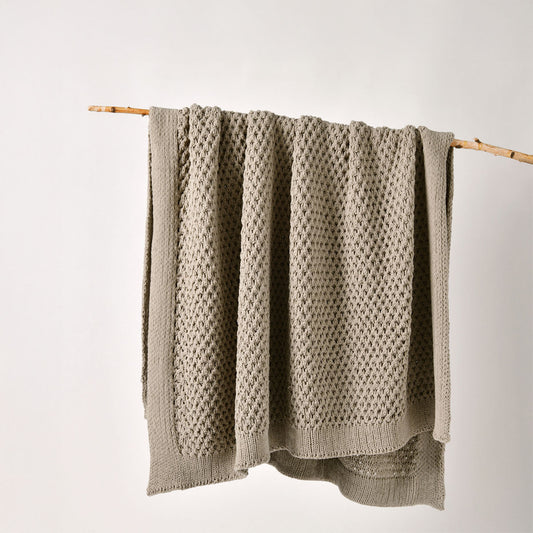 Bianca Sofala Taupe Polyester Chenille Throw Rug 130 x 170 cm