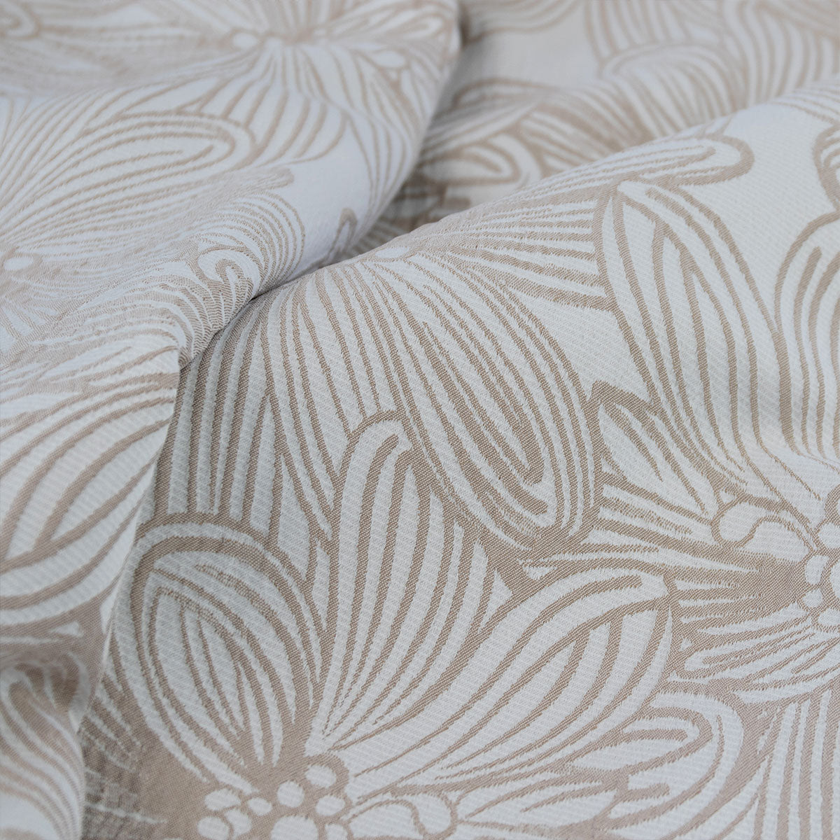 Ardor Avena Almond Textured Floral Jacquard Quilt Cover Set King