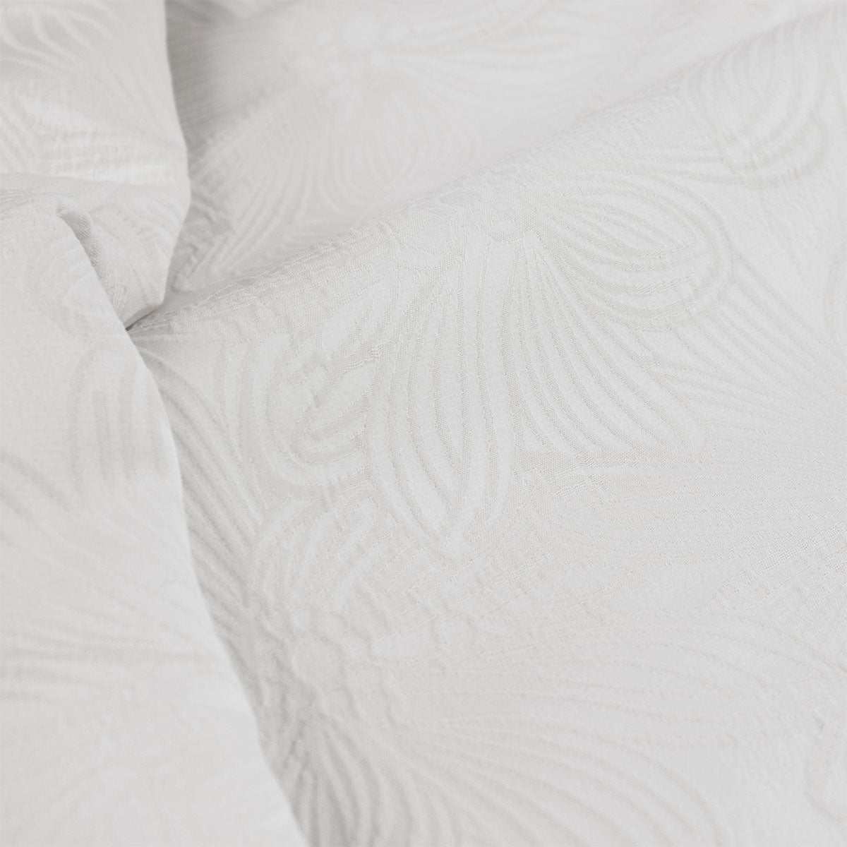 Ardor Avena White Textured Floral Jacquard Quilt Cover Set King