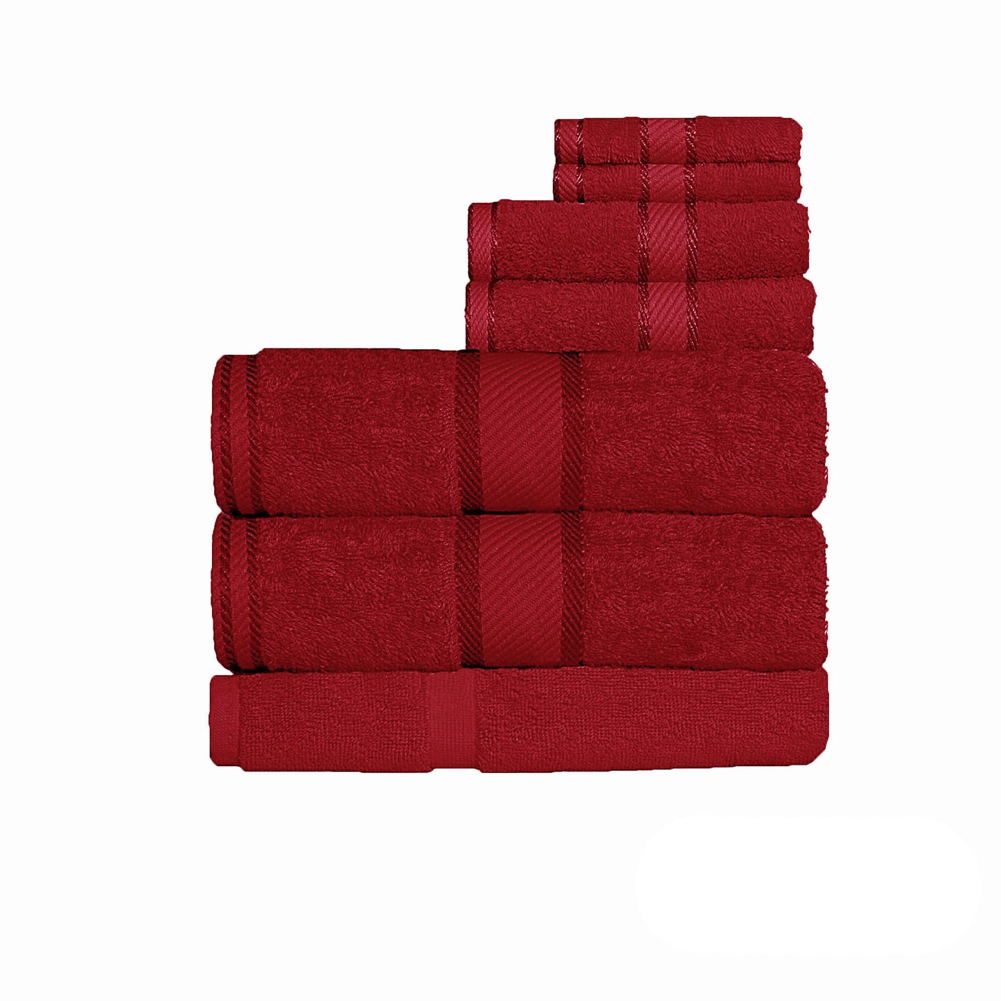 Kingtex 550gsm Cotton 7 Pce Bath Sheet Set Red