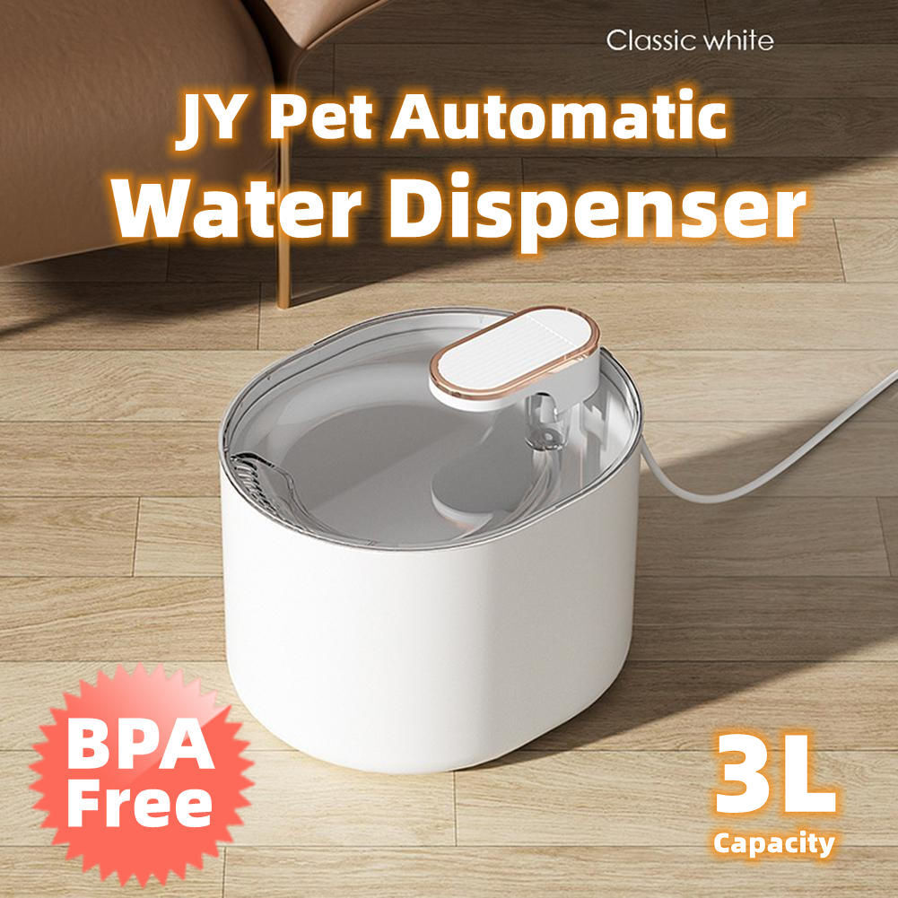 JY Pet Automatic Cat Water Dispenser Fountain 3L - White