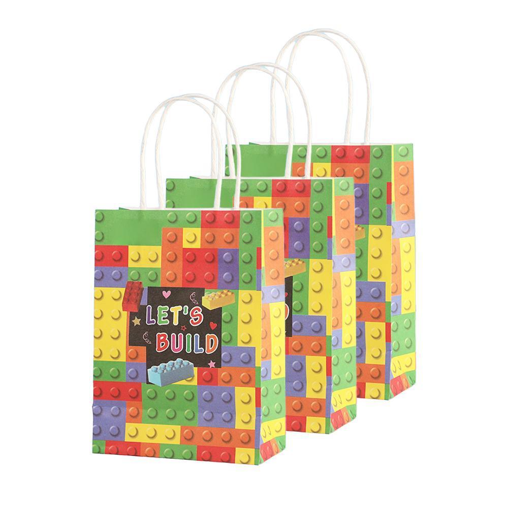 30PCS Fashion Ball Kraft Paper Gift Bag Festivals gift tote bag Party Favor Bag - Building-Blocks-30pcs