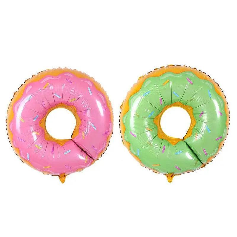 Donut Foil Balloon 75Cm Pink Green Spinkles Party Food Helium Quality Decoration - Green