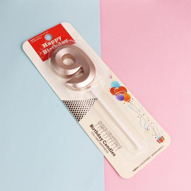 Classic Number Candles Individually Packed With Stand Birthday Make Up Ur Number Rose Gold - Number 7