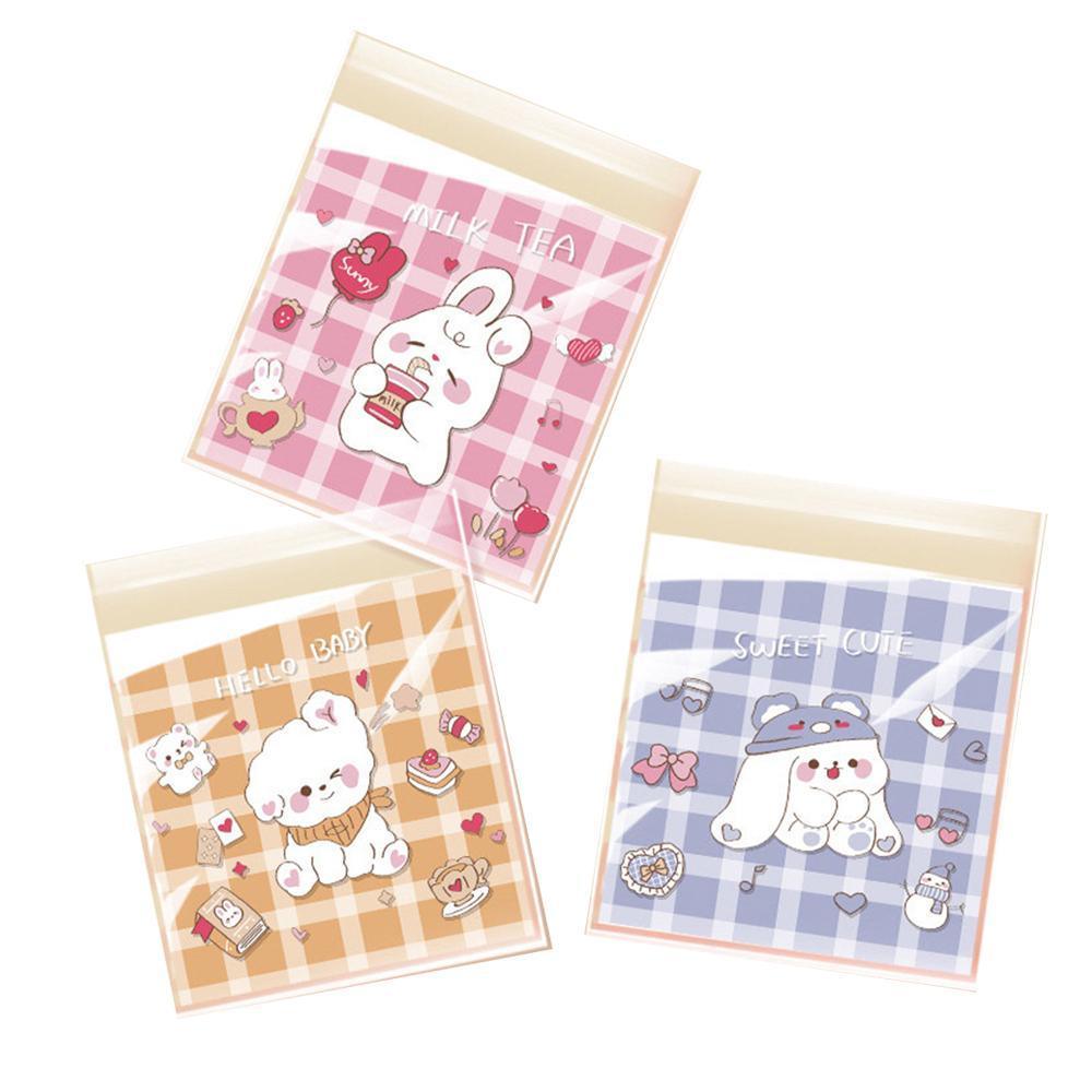500 Pack Self Adhesive Cookie Packaging Bags Vibrant Designs OPP Material - Big Mouth Cartoon 14*14*3cm