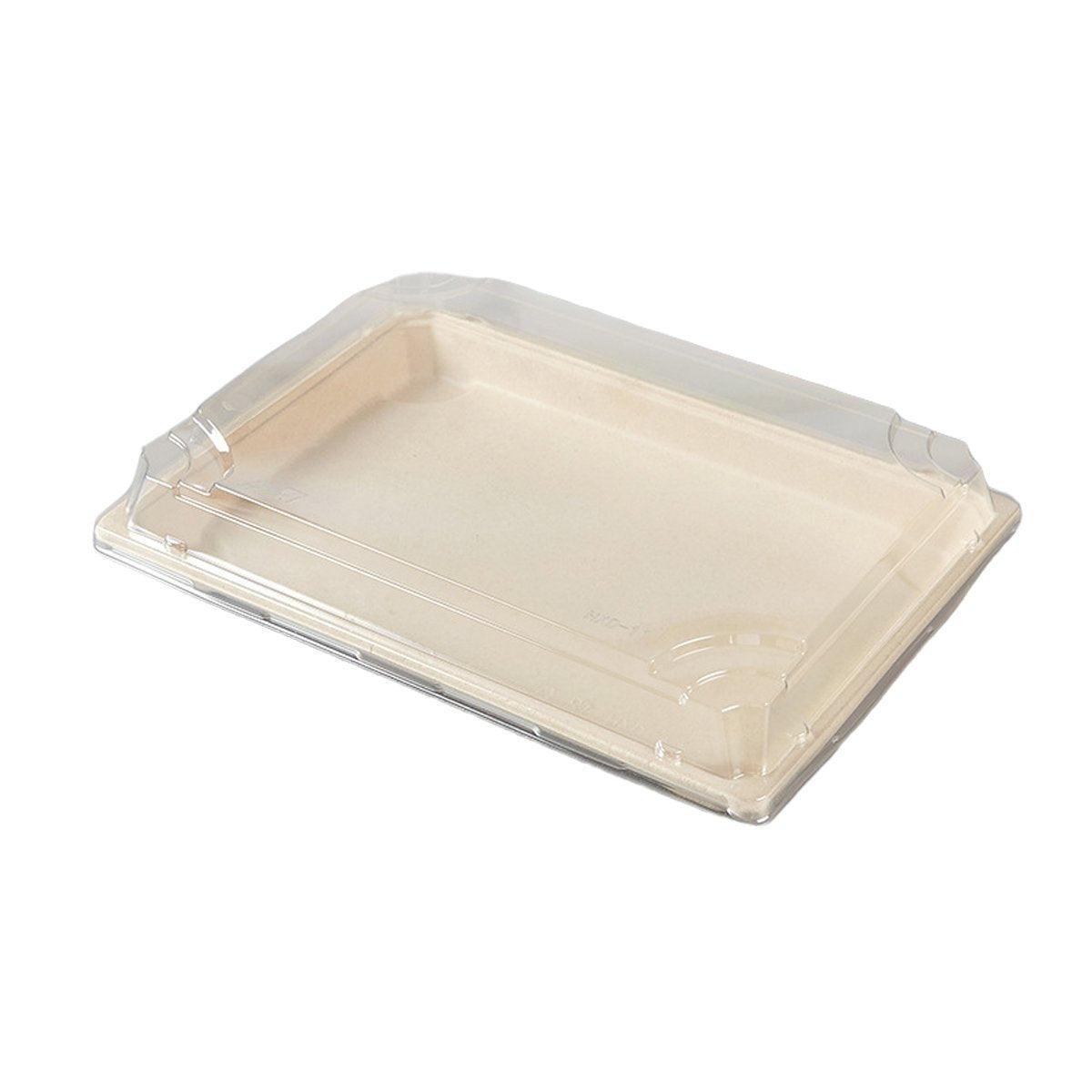 50pcs Eco-Friendly Sushi Box Rectangular Biodegradable Lunch Packaging Plate - 13.9 cm x 7.9 cm x 4.5 cm