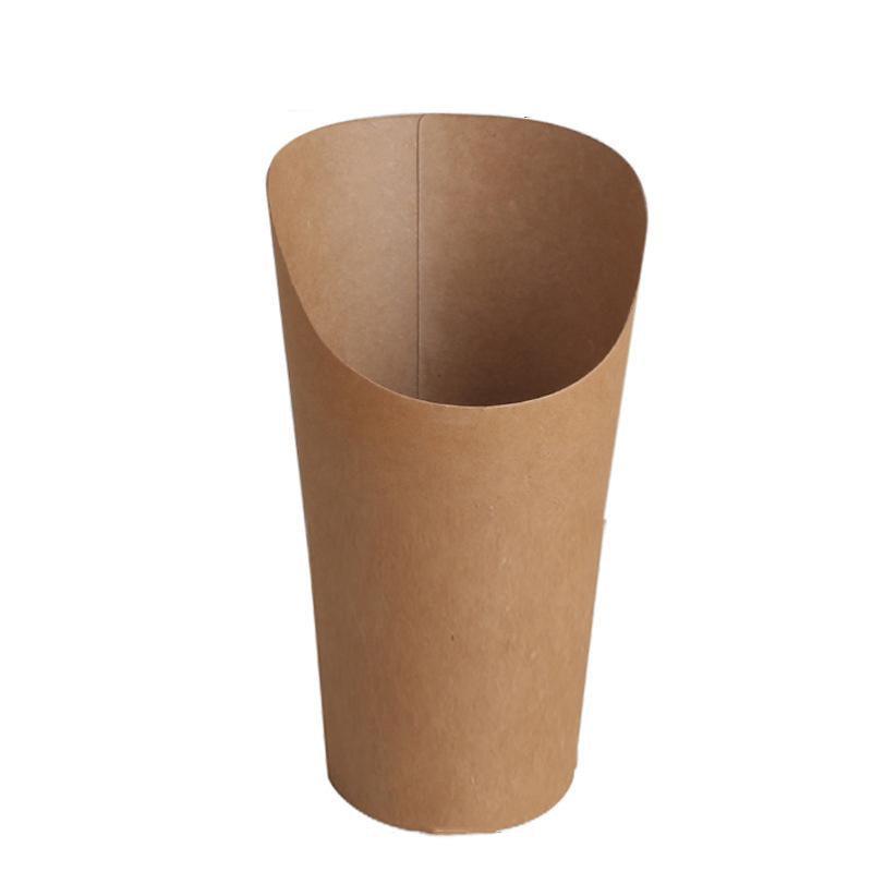 French Fries Holder Kraft Paper Cups Holder Disposable Paper Cups - 22OZ