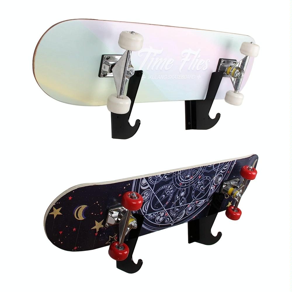 Wall Mount Bracket for Four-wheel Skateboards - 1 Pair