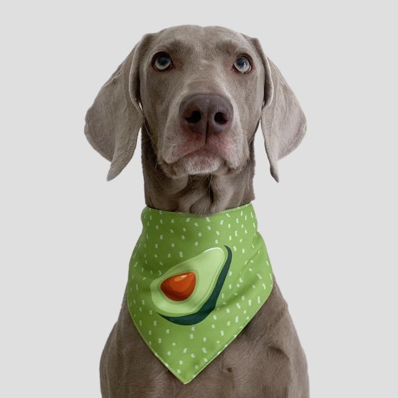 Refreshing Avocado Pet Scarf Three-Layer Thickened Waterproof Saliva Towel - Size Xs