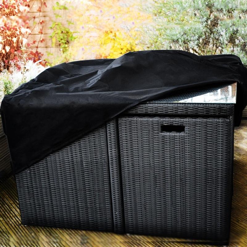 Waterproof 210d Oxford Cloth Cover for Outdoor Furniture Set - Protects from Uv Dust and Rain - 213 x 132 x 74cm - Black
