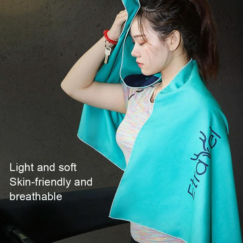 Double-sided Quick-drying Fleece Bath Towel - Small Grass Green