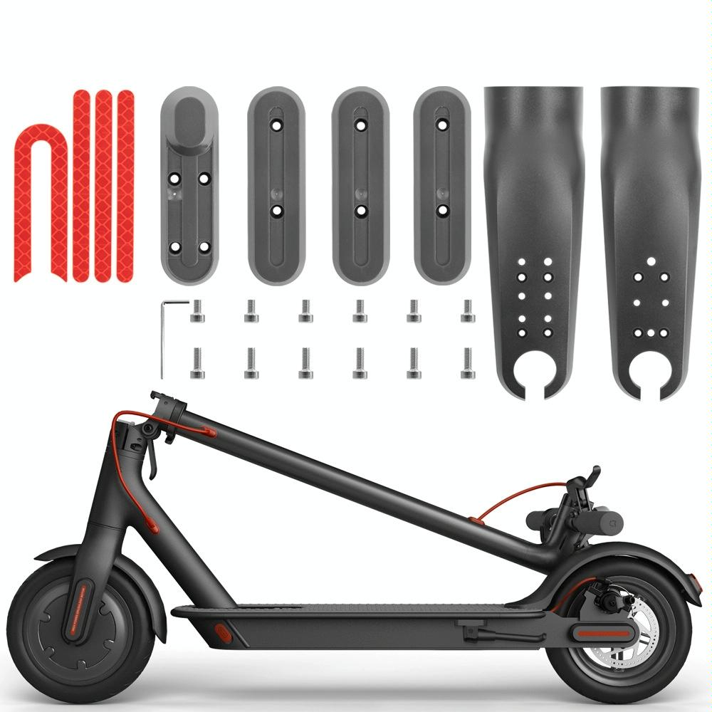 Xiaomi M365 / Pro / 1s Skateboard Front Fork Protection Set with Reflecting Bar - Black