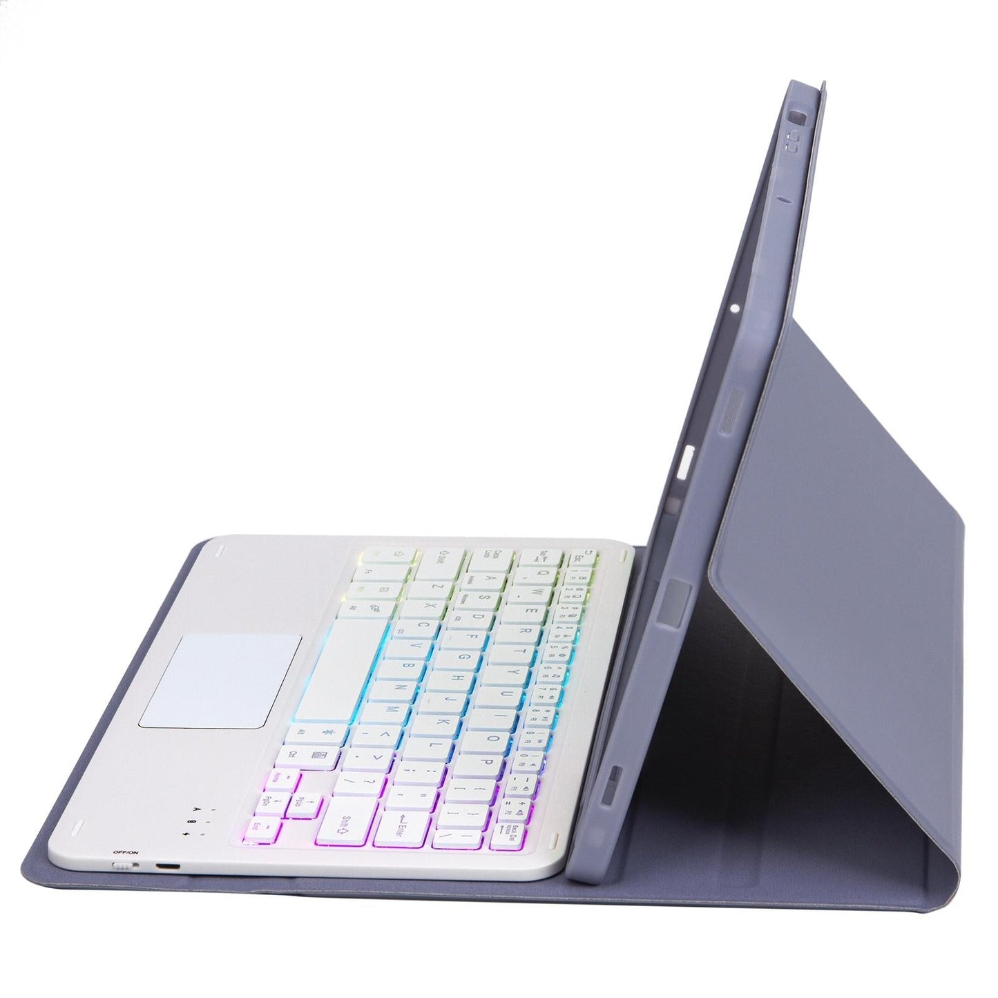 Bluetooth Keyboard Leather Tablet Case For Ipad 10.2 / 10.5 / Air 2019 With Touch Pad & Backlight - Sky Blue