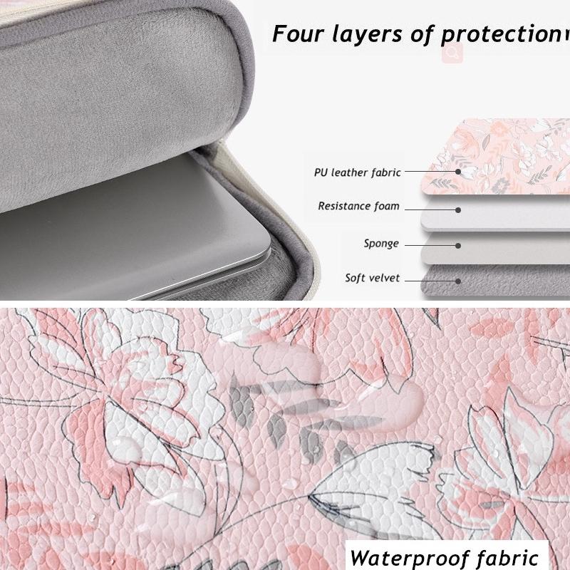 12 Inch Laptop Sleeve with Telescoping Handle - Light Pink