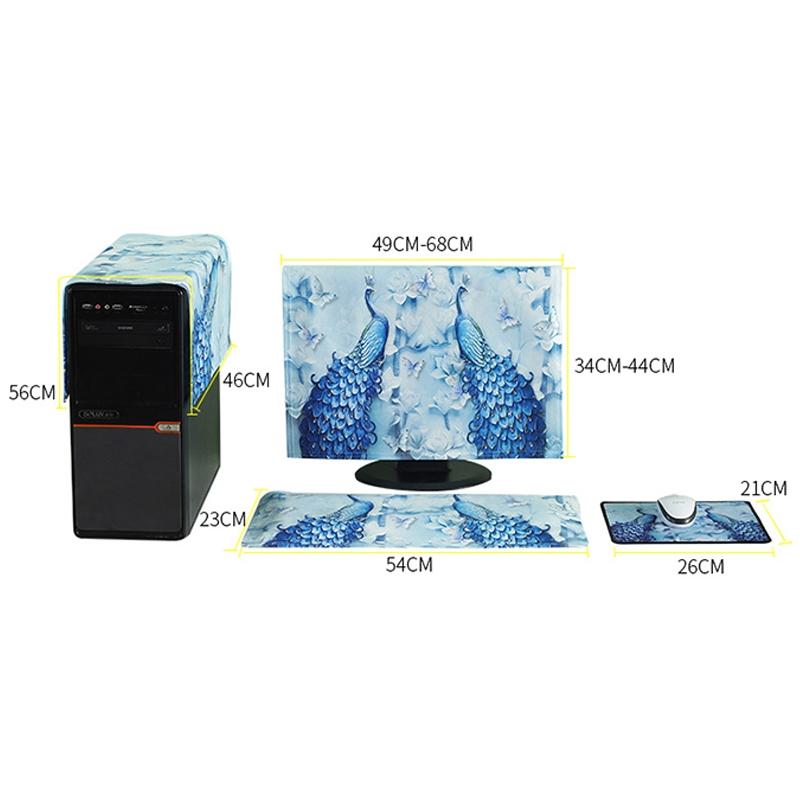 Universal 3-in-1 Desktop Pc Dust Cover - Fits 20-22 Inch - Flamingo