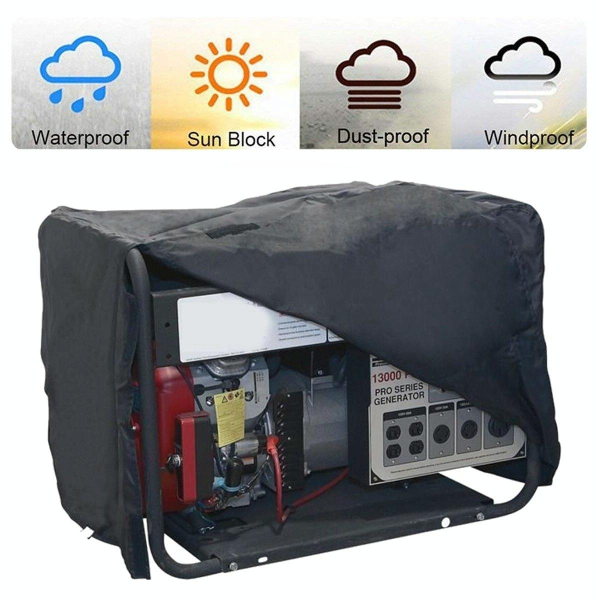 Waterproof Generator Cover - 81x61x61cm - Black Oxford Cloth