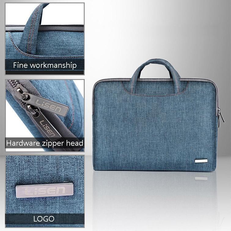 15.6 Inch Simple Business Laptop Bag With Liner - Ls-116 - Pu Black