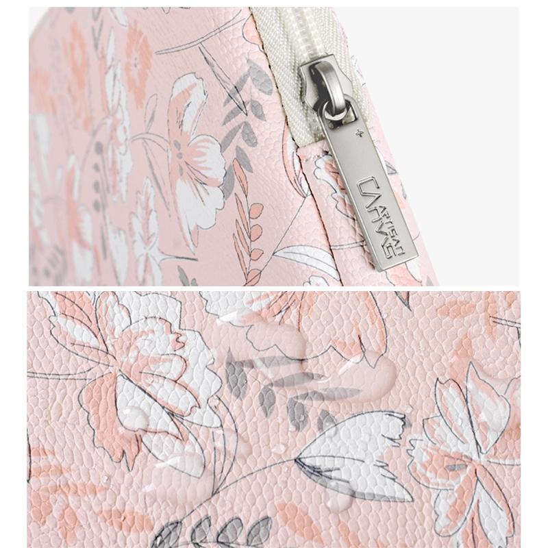 Waterproof Pu Leather Laptop Sleeve - Light Pink 13 Inch