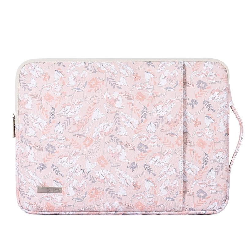 14 Inch Light Pink Laptop Sleeve with Telescoping Handle