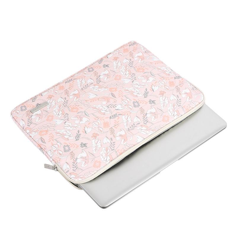 Waterproof 15 Laptop Liner Bag in Light Pink Pu Leather