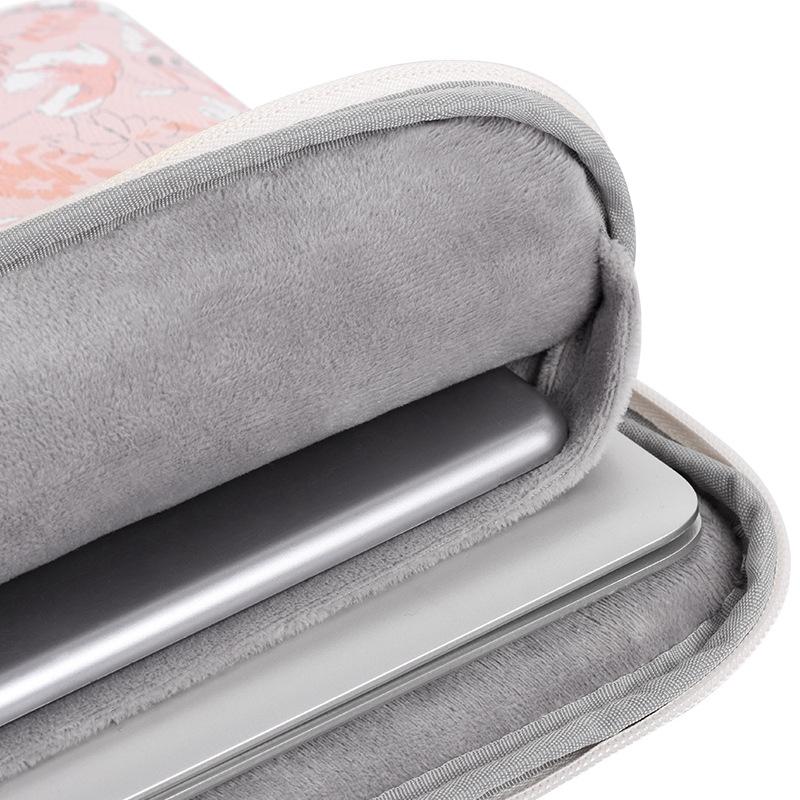 Waterproof 15 Laptop Liner Bag in Light Pink Pu Leather