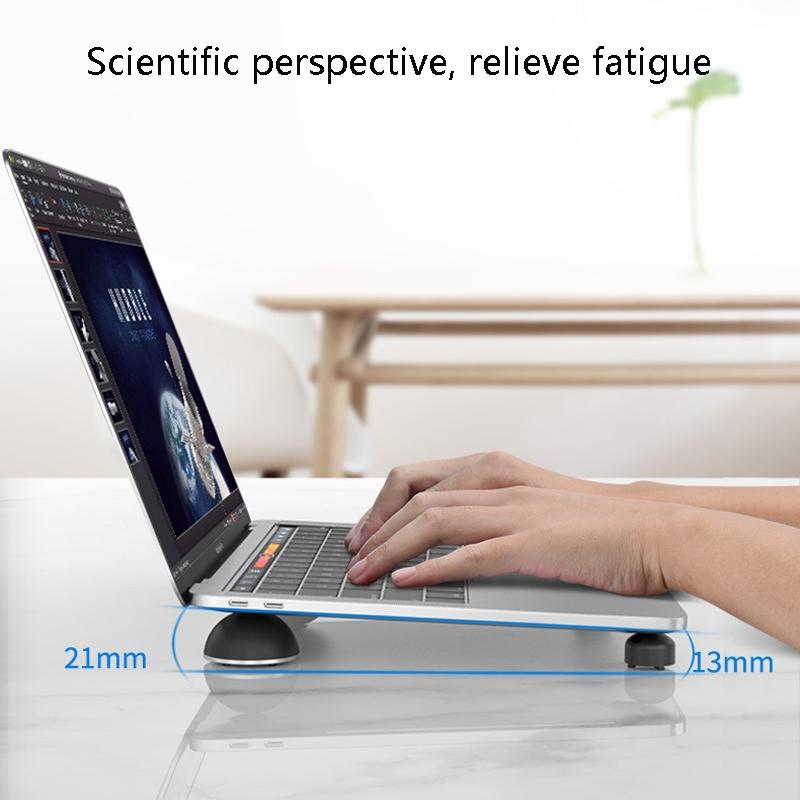 Portable Aluminum Bracket Foot Pad for Macbook - Suohuang - Black