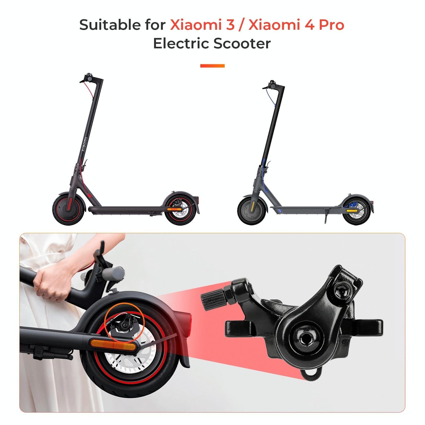 Xiaomi Electric Scooter Rear Disc Brake Calipers - Black - Blue