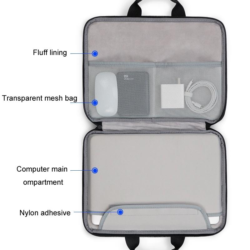 Waterproof Oxford Cloth Laptop Bag - Full Open Portable - 11 / 12 Inches - Grey