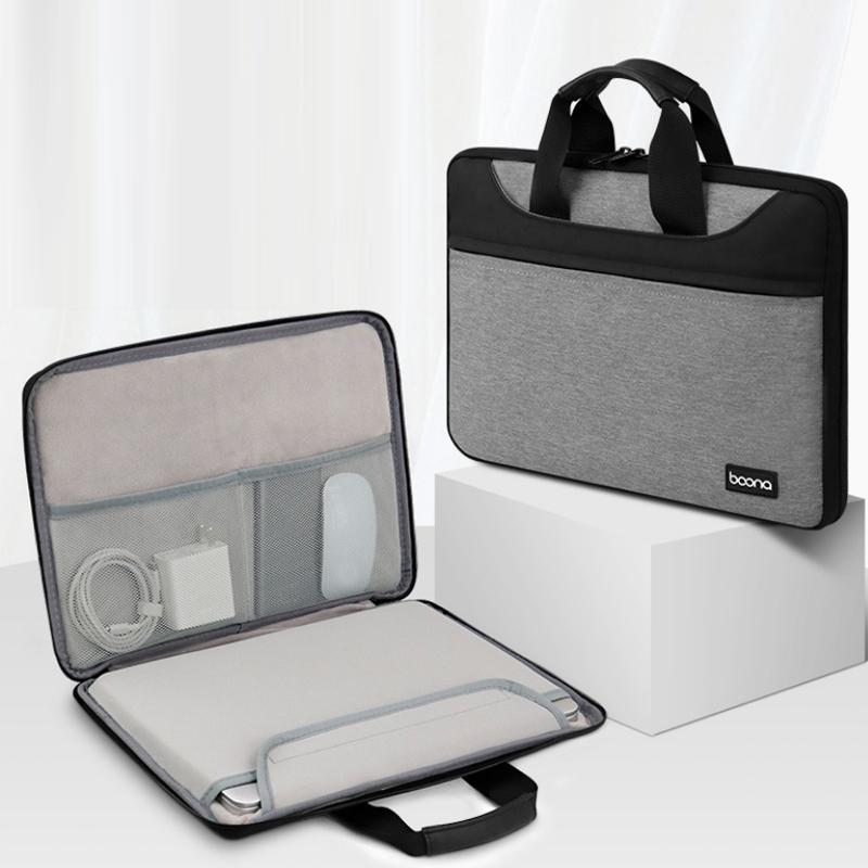 Waterproof Oxford Cloth Laptop Bag - Full Open Portable - 11 / 12 Inches - Grey