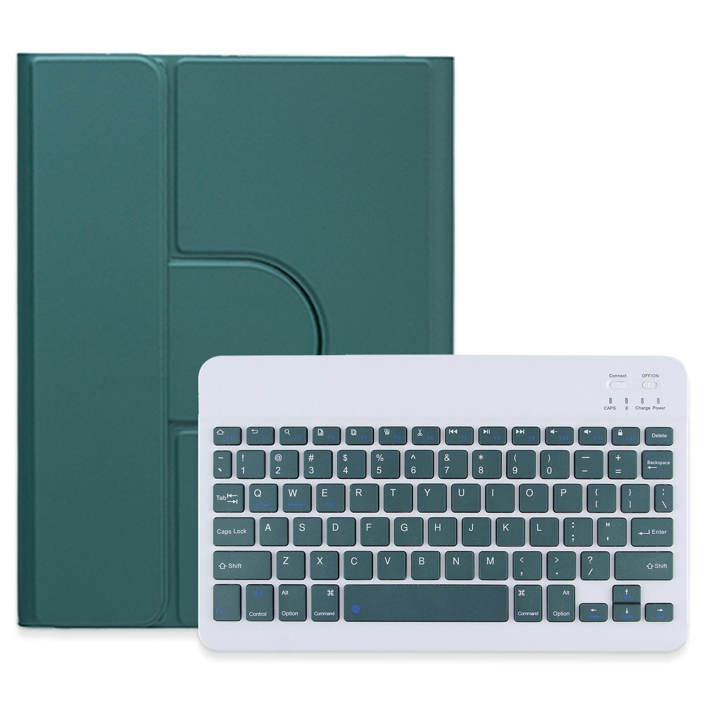 360 Degree Rotatable Bluetooth Keyboard Leather Case - Square Button - Mist Blue - For Ipad 10.2 2021 / Air 2019