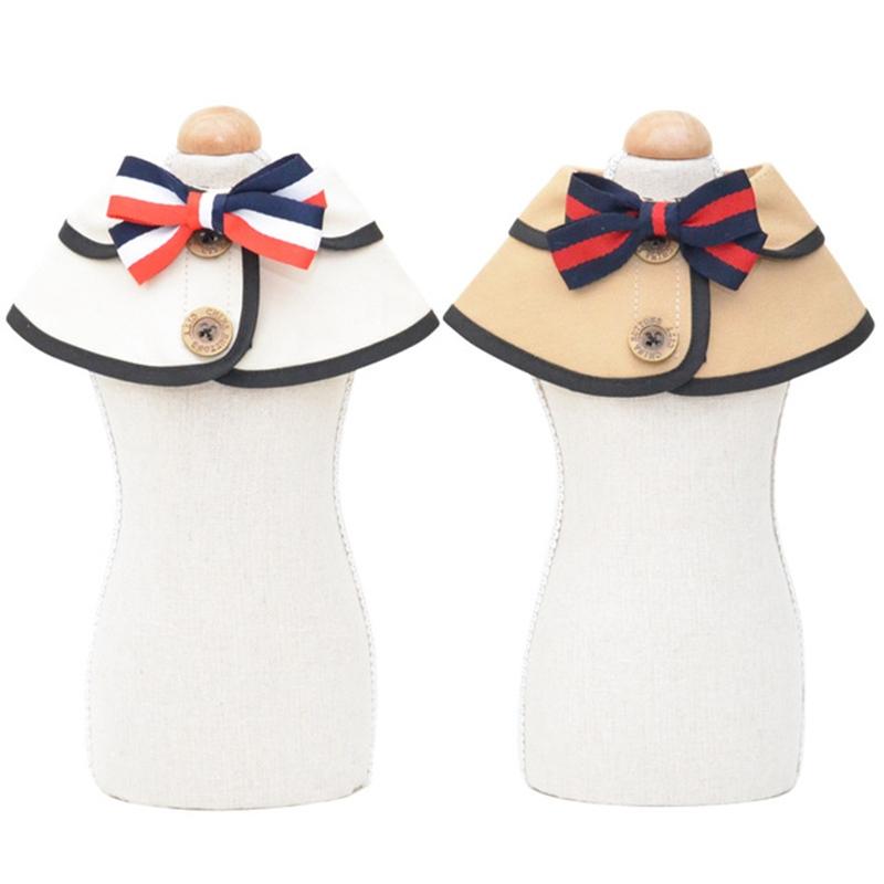 Dog Shawl Saliva Towel Scarf Pet Bow Tie Jewelry Accessories - Size L - White