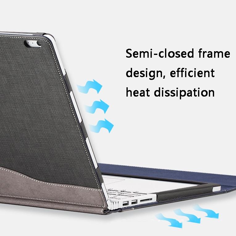 15-inch Protective Sleeve for Microsoft Surface Book 2 in Pu Leather - Gentleman Gray